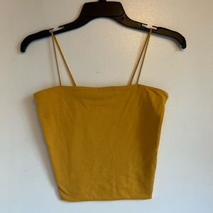 Popular 21, Small, Burnt Yellow, Spaghetti Strap Tank, Never Worn, Cropped Tank